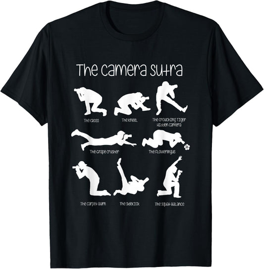 The Camera Sutra Funny Photography Poses T-Shirt - T-Shirt | Black