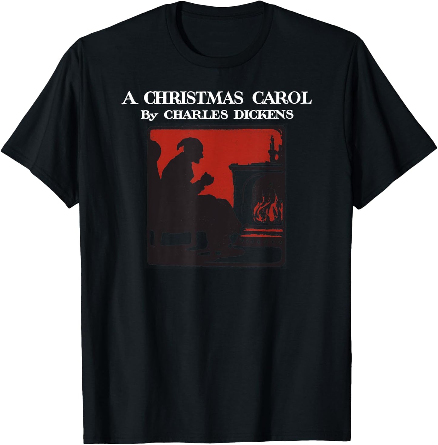 Charles Dickens Vintage Scrooge A Christmas Carol Book Art T-Shirt - T-Shirt | Black