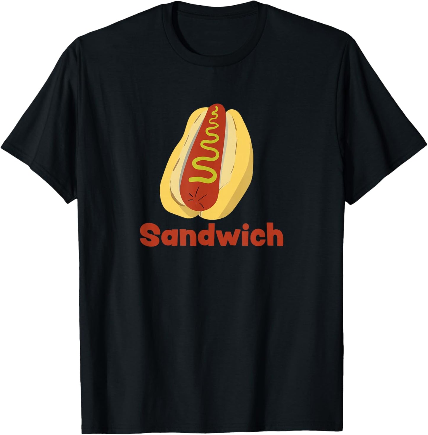 A Hot Dog is a Sandwich Funny Hotdog Novelty T-Shirt - T-Shirt | Black