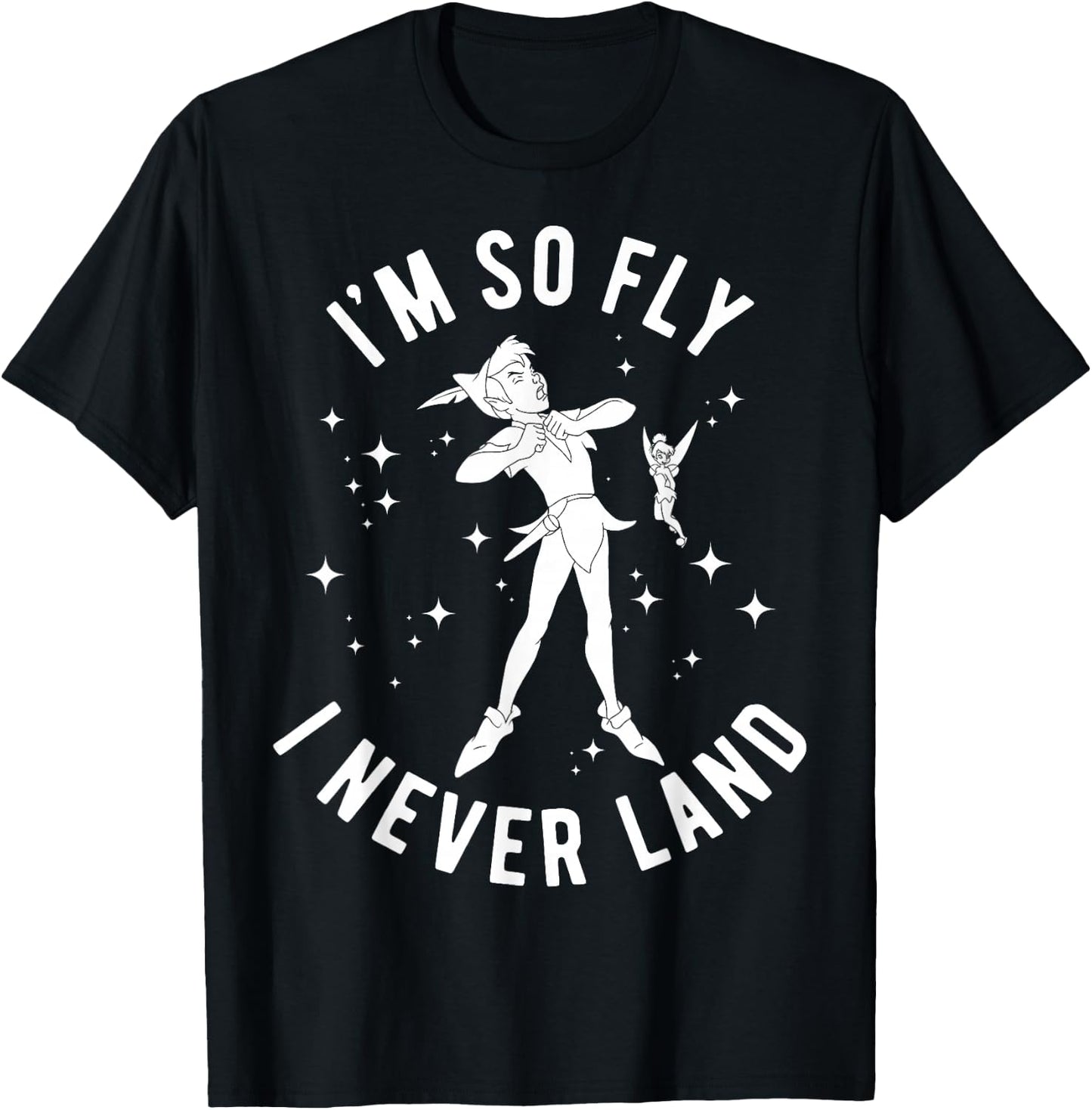Disney Peter Pan I'm So Fly I Never Land Outline Poster T-Shirt - T-Shirt | Black