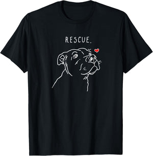 Rescue Dog, Pitbull Drawing, Rescue Mom, Adopt Don't Shop T-Shirt - T-Shirt | Black
