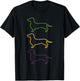 Dachshund Mardi Gras Beads, Wiener Dog Shirt, Weenie Dog Women Girls Kids T-Shirt - T-Shirt | Black