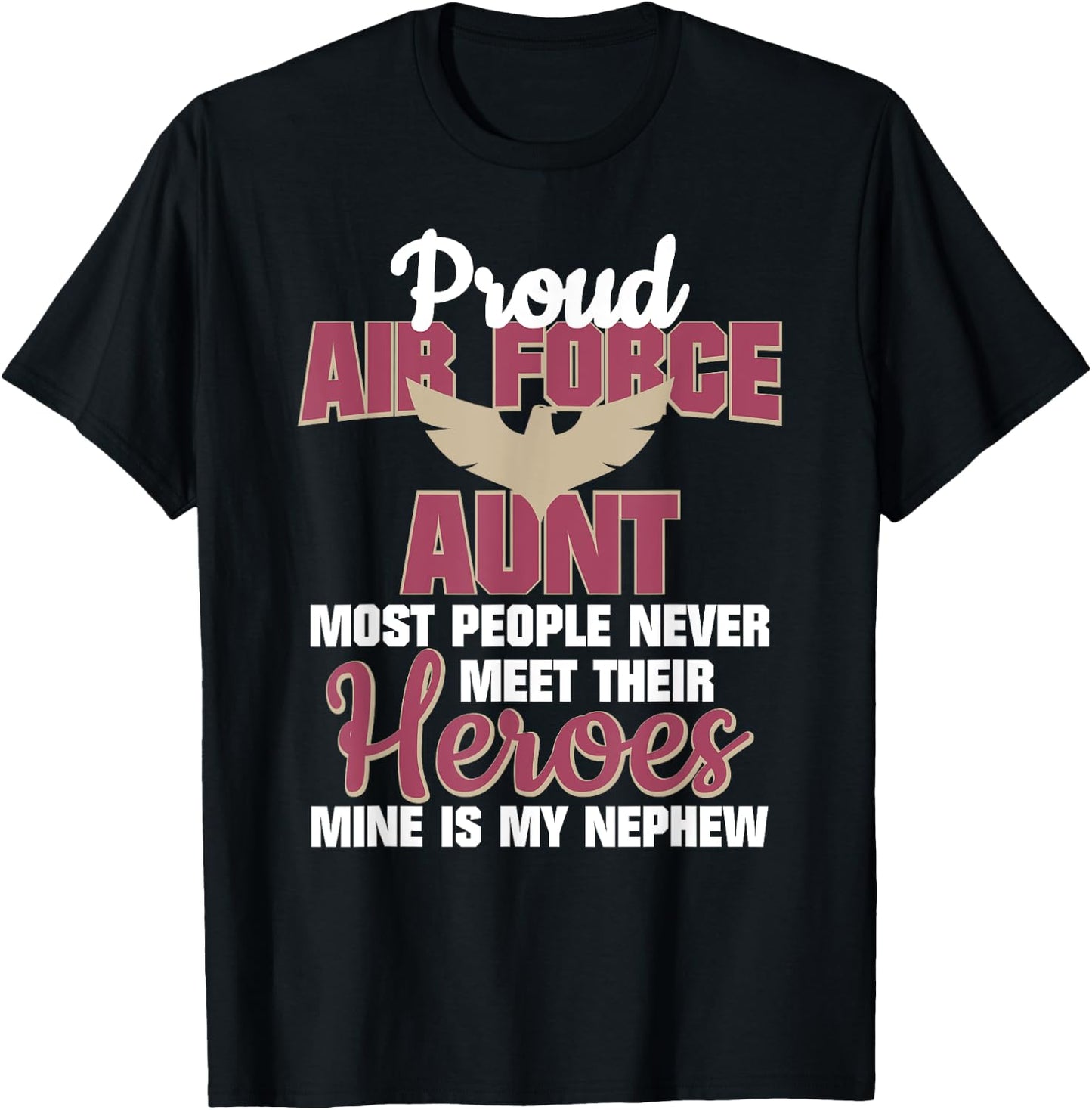 Proud Air Force Aunt Military Pride T-Shirt - T-Shirt | Black
