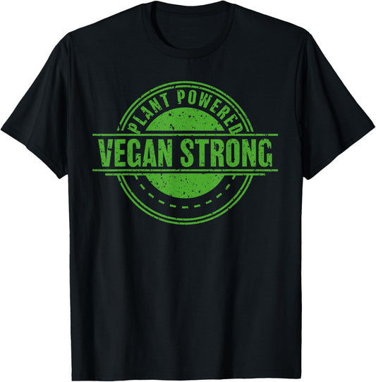 Vegan Gym Shirt, Plant Strong T-Shirt - T-Shirt | Black
