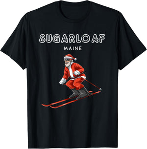 Santa Claus - Sugarloaf Maine USA Ski Resort Retro Gift T-Shirt - T-Shirt | Black