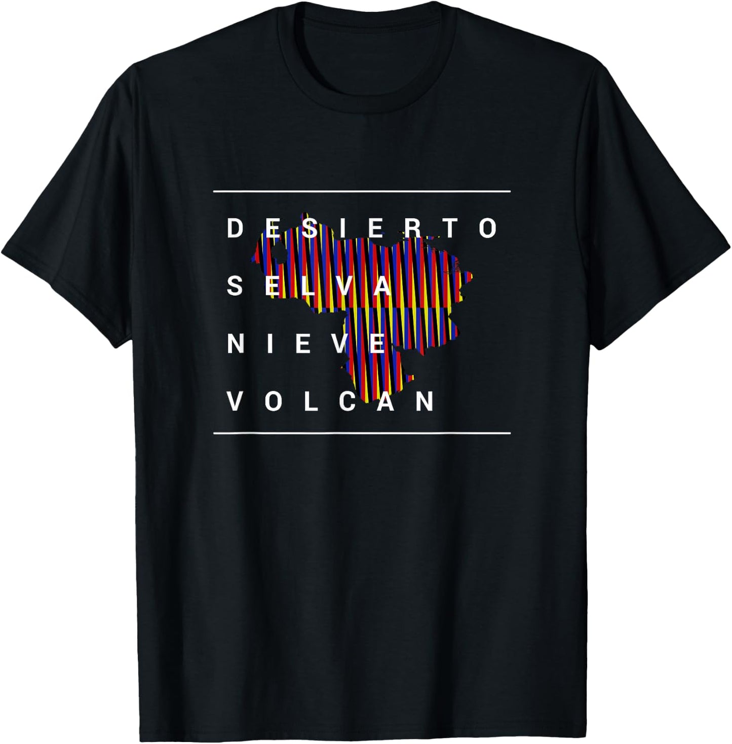 Venezuela Desierto Selva Nieve Venezuelan Chromatic Art Gift T-Shirt - T-Shirt | Black