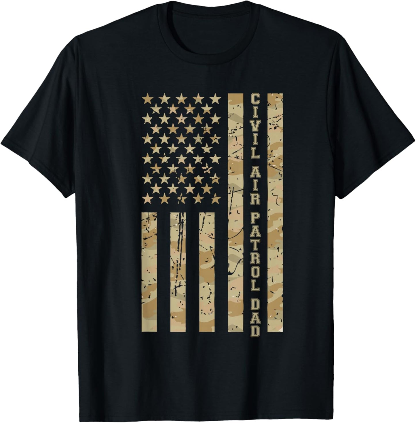 Civil Air Patrol Dad Proud Military Family Desert Camo T-Shirt - T-Shirt | Black