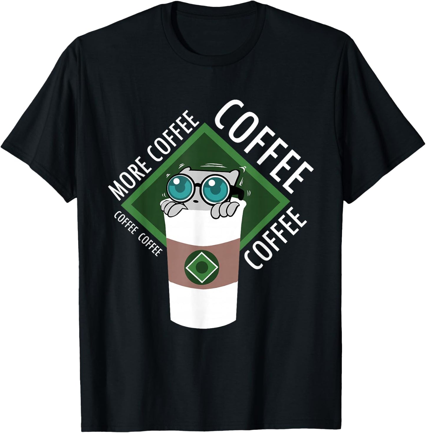 More Coffee! Mushroom-E T-Shirt - T-Shirt | Black