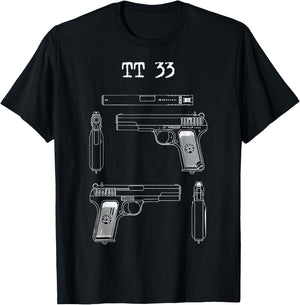 TT33 Tokarev blueprints, range T-Shirt - T-Shirt | Black
