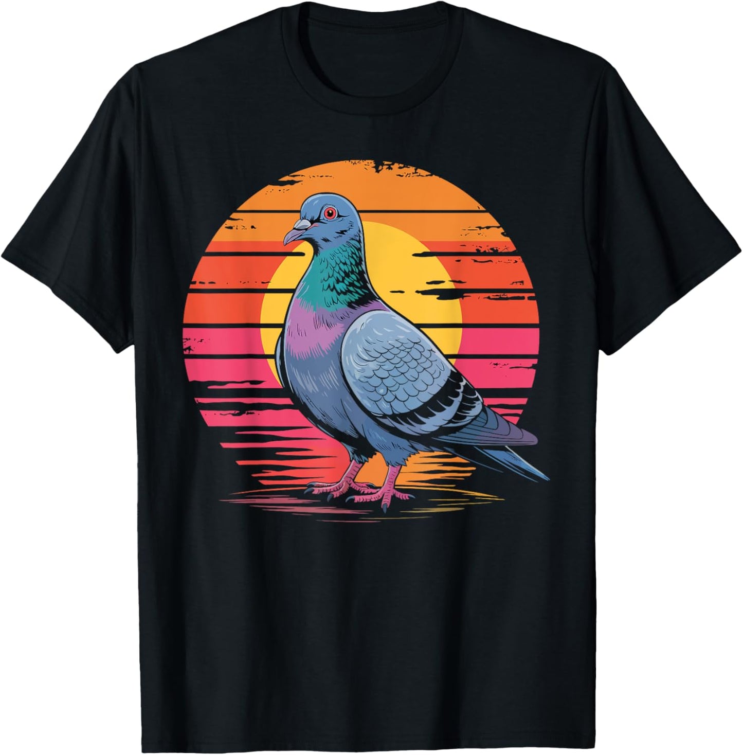 Retro Pigeon Lover Urban Birdwatching Gifts Women T-Shirt - T-Shirt | Black