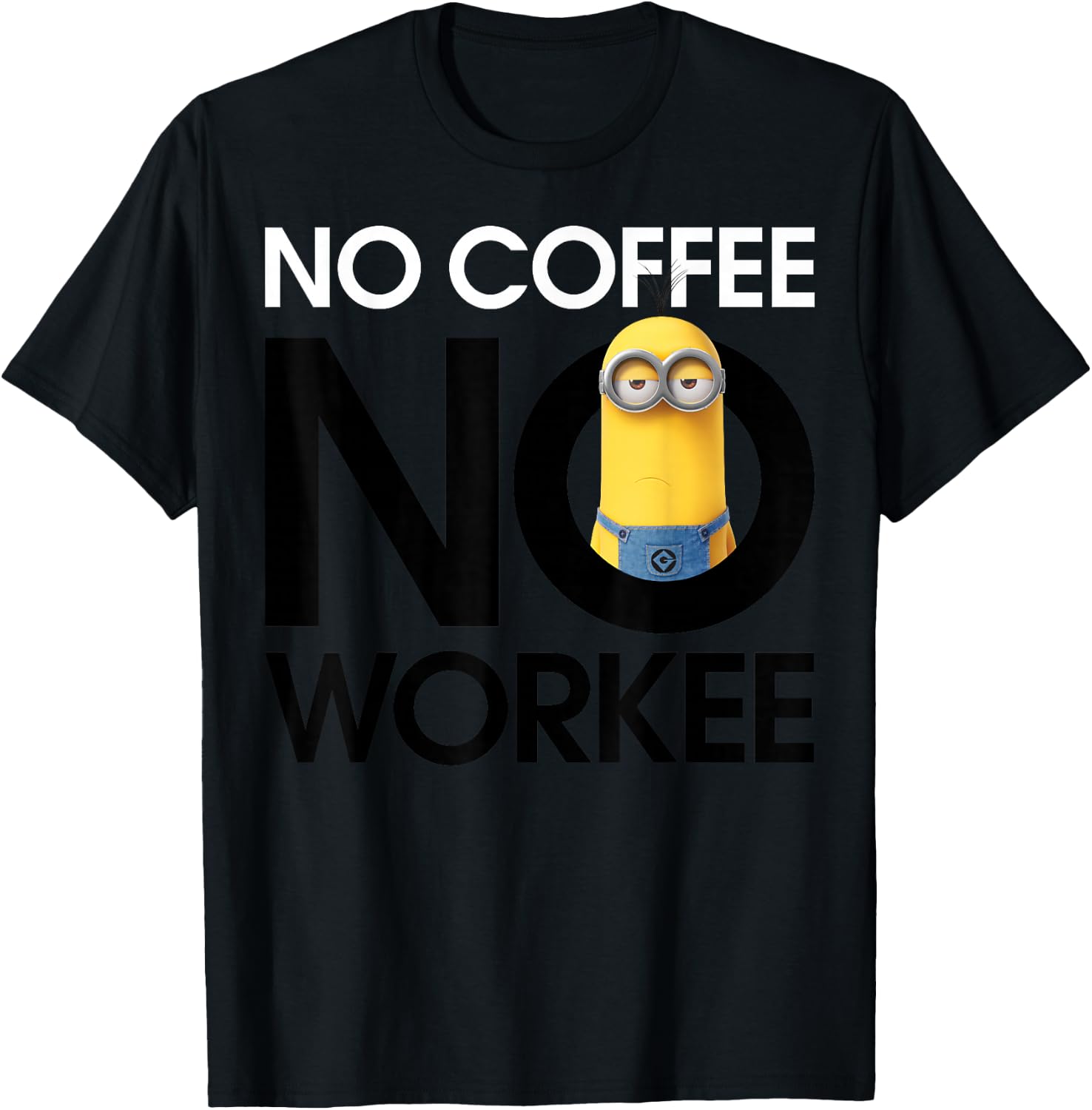 Despicable Me Minions No Coffee No Workee Graphic T-Shirt - T-Shirt | Black