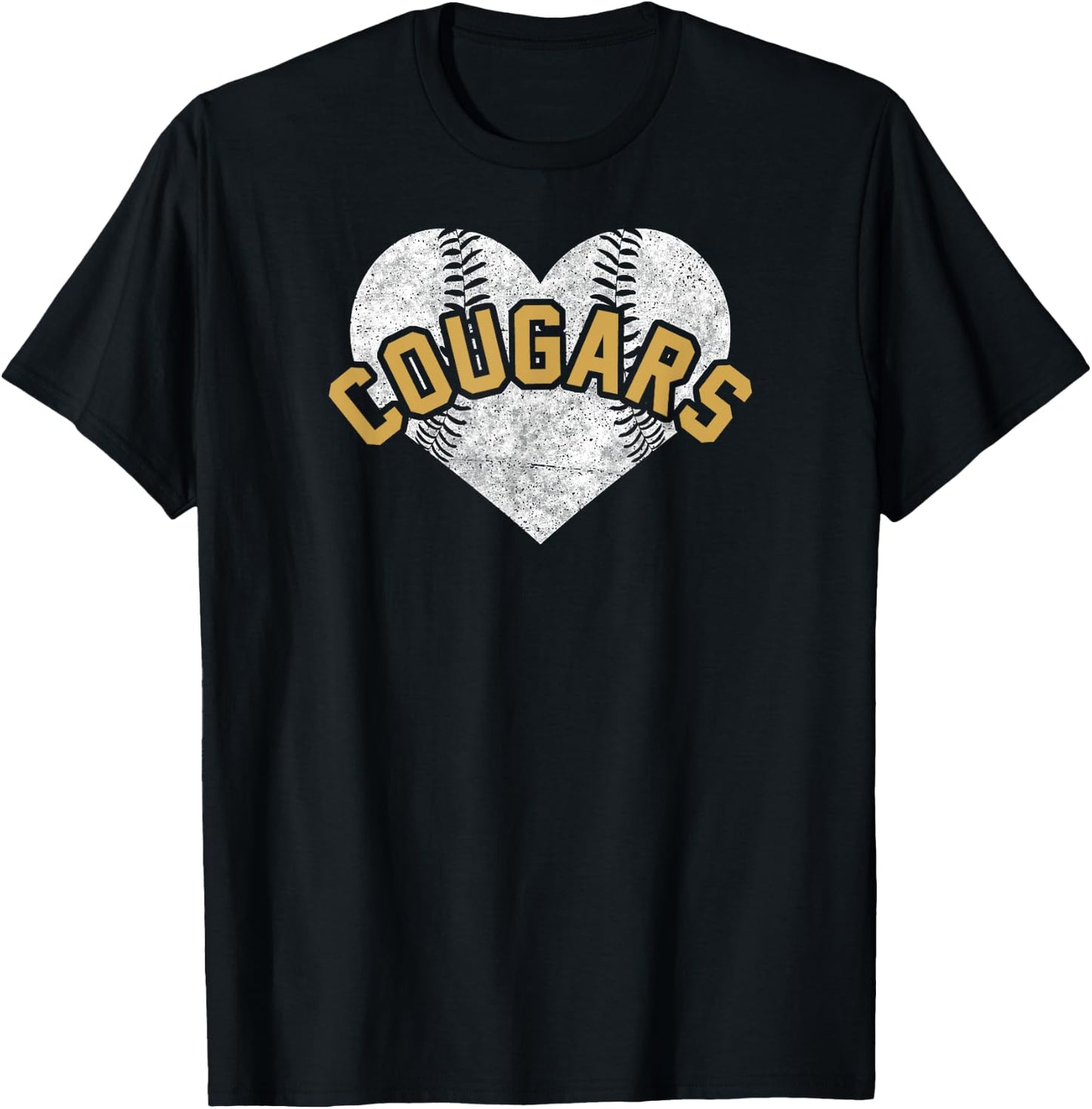 Cougars Baseball Softball Shirt High School Team Mascot Mom T-Shirt - T-Shirt | Black