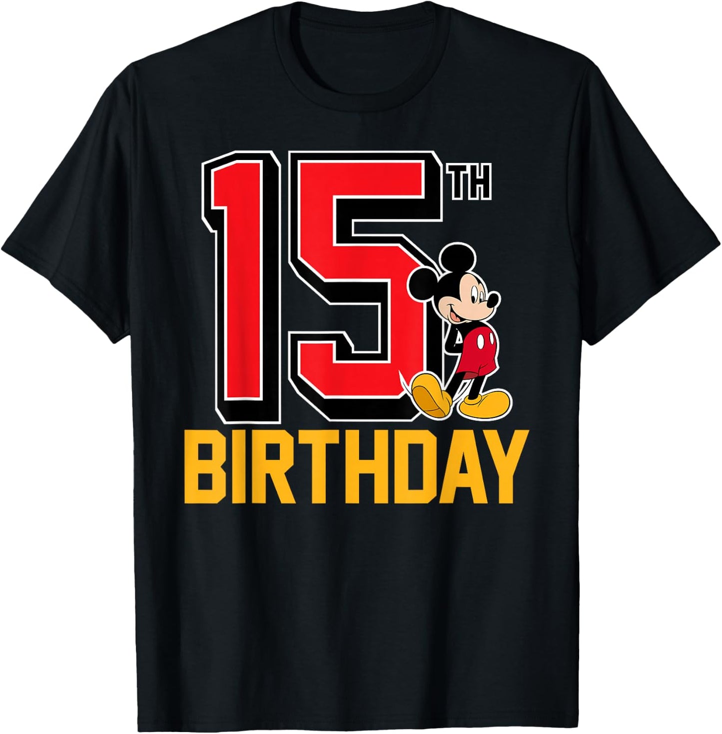 Disney - Mickey 15th Birthday Standard T-Shirt - T-Shirt | Black