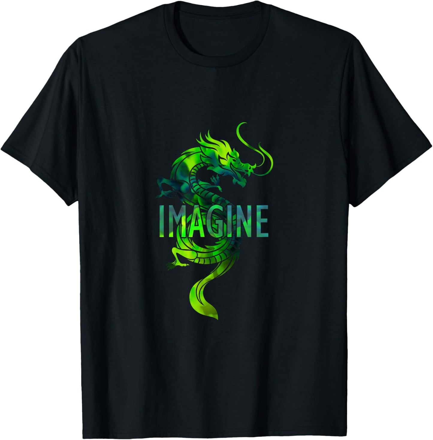 Imagine Fantasy Dragon Tattoo Style T-Shirt - T-Shirt | Black