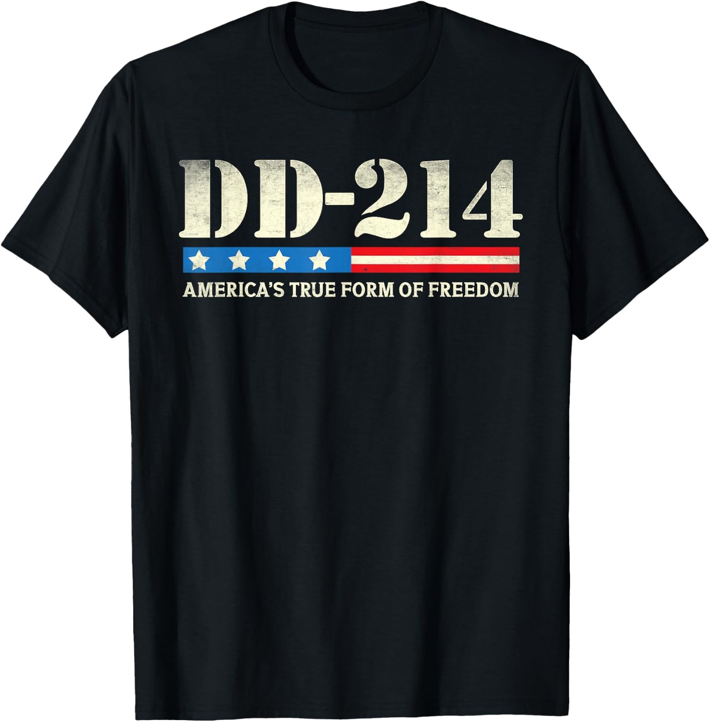 DD-214 Alumni Veterans Patriotic US American Flag T-Shirt - T-Shirt | Black
