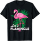 Cute Pink Flamingo Graphic Lets Flamingle Birthday Gift T-Shirt - T-Shirt | Black