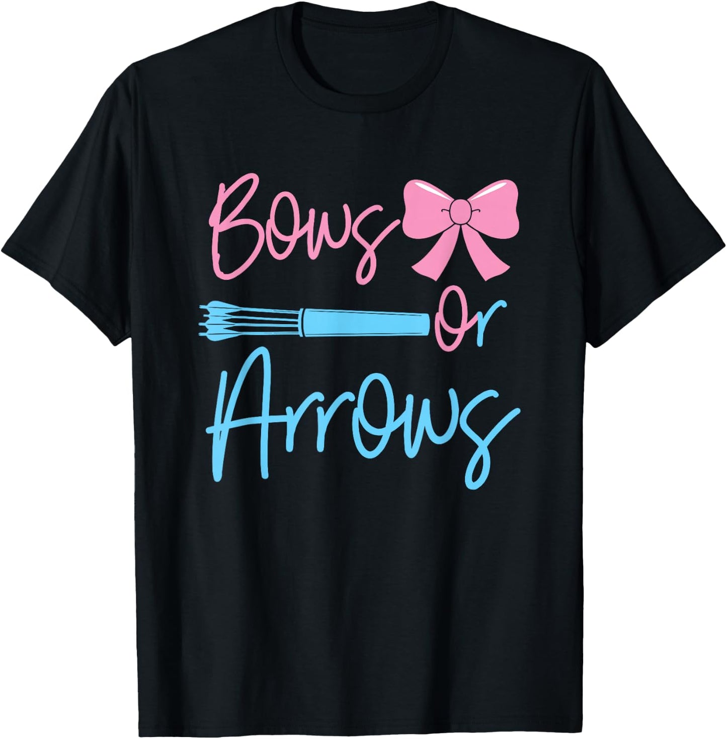 Bows or Arrows gender reveal party idea for mom or dad T-Shirt - T-Shirt | Black