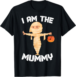 I Am The Mummy Shirt Matching Halloween Costume Mom T-Shirt - T-Shirt | Black