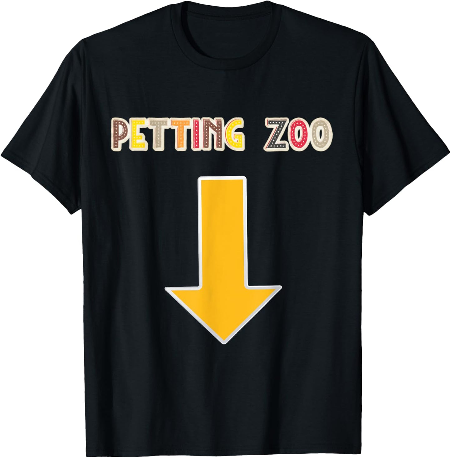 Funny Guys Adult Humor Petting Zoo Arrow Down T-Shirt - T-Shirt | Black