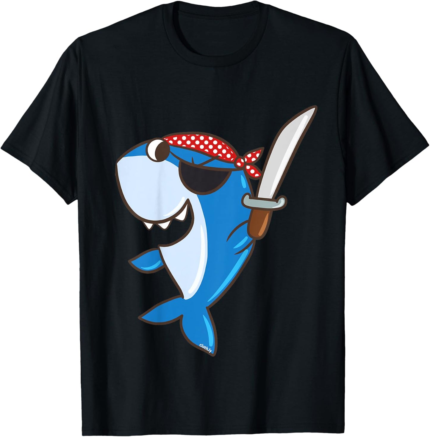 Kids Shark Pirate Cute Pirates Gift Boys Kids Shark Pirate T-Shirt - T-Shirt | Black