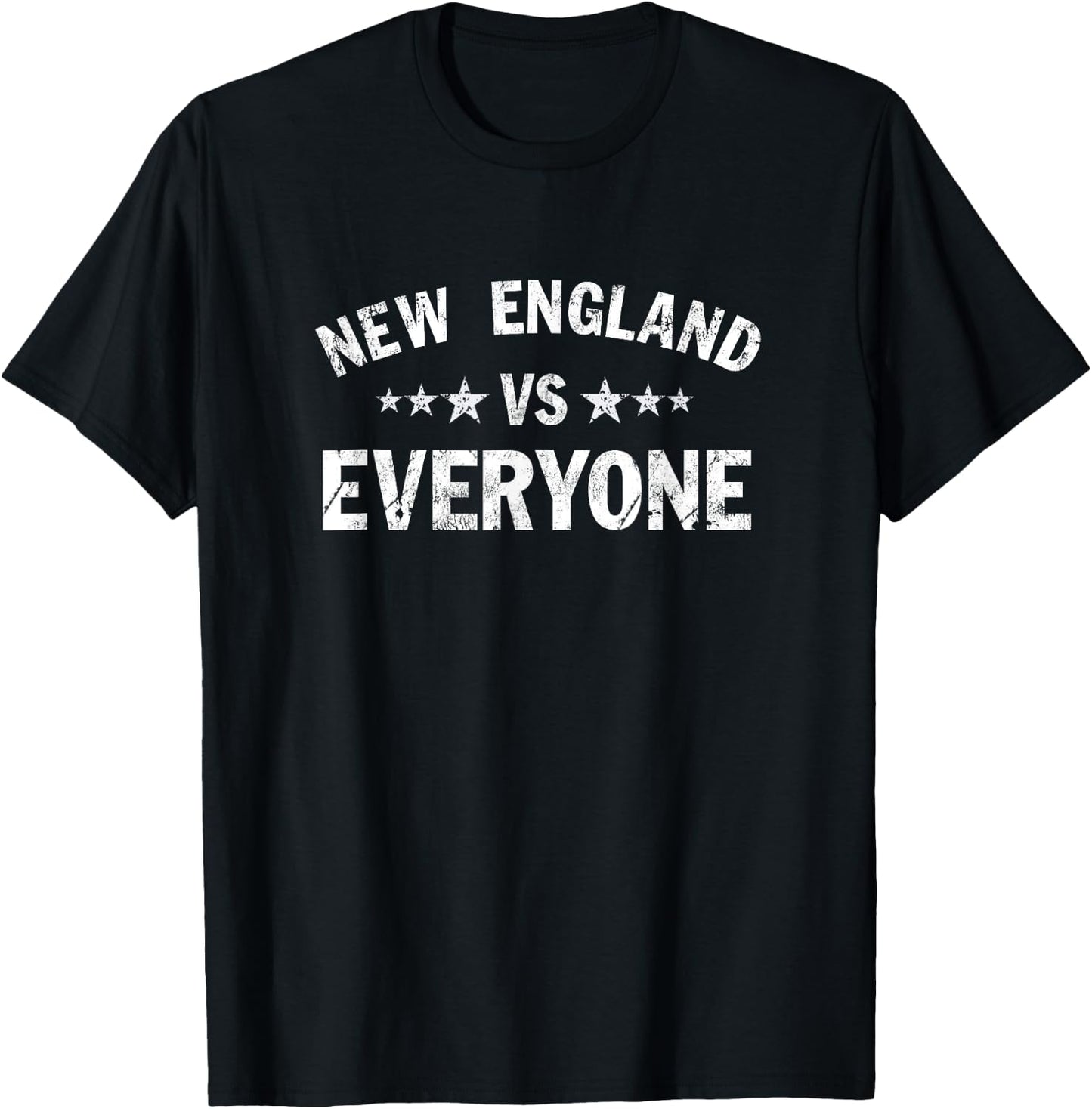New England VS Everyone Vintage Distressed Graphic T Shirt T-Shirt - T-Shirt | Black