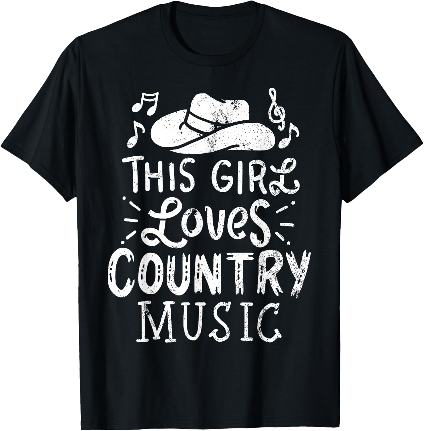 Country Music Western Hat Musician T-Shirt - T-Shirt | Black