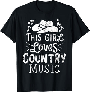 Country Music Western Hat Musician T-Shirt - T-Shirt | Black