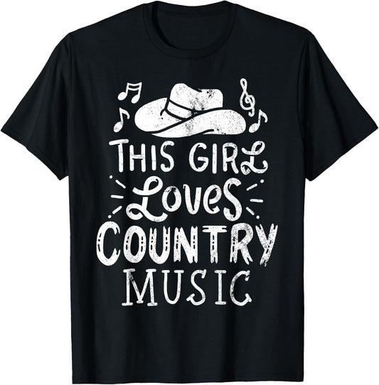 Country Music Western Hat Musician T-Shirt - T-Shirt | Black