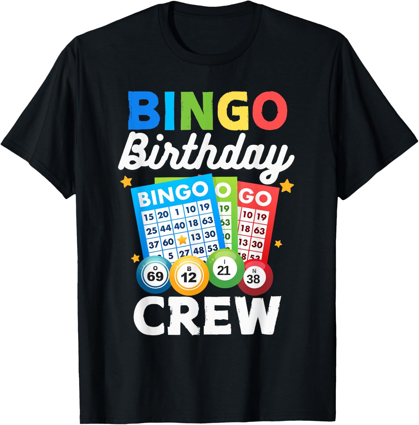 Bingo Birthday Crew Funny Men Bingo Player T-Shirt - T-Shirt | Black