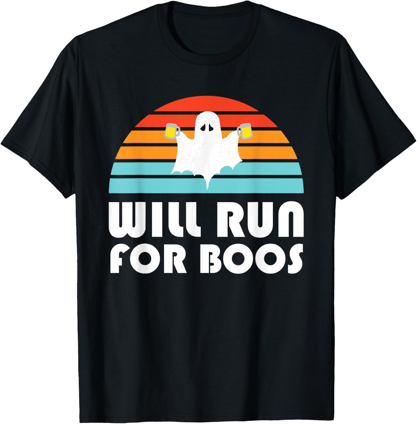 Halloween Running Will Run For Boos Beer T-Shirt - T-Shirt | Black