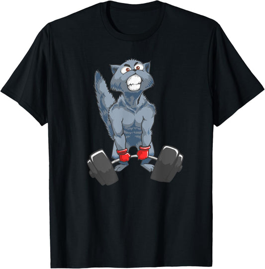 Deadlifting Cat, Weightlifters Gym Workout Bodybuilder Women T-Shirt - T-Shirt | Black
