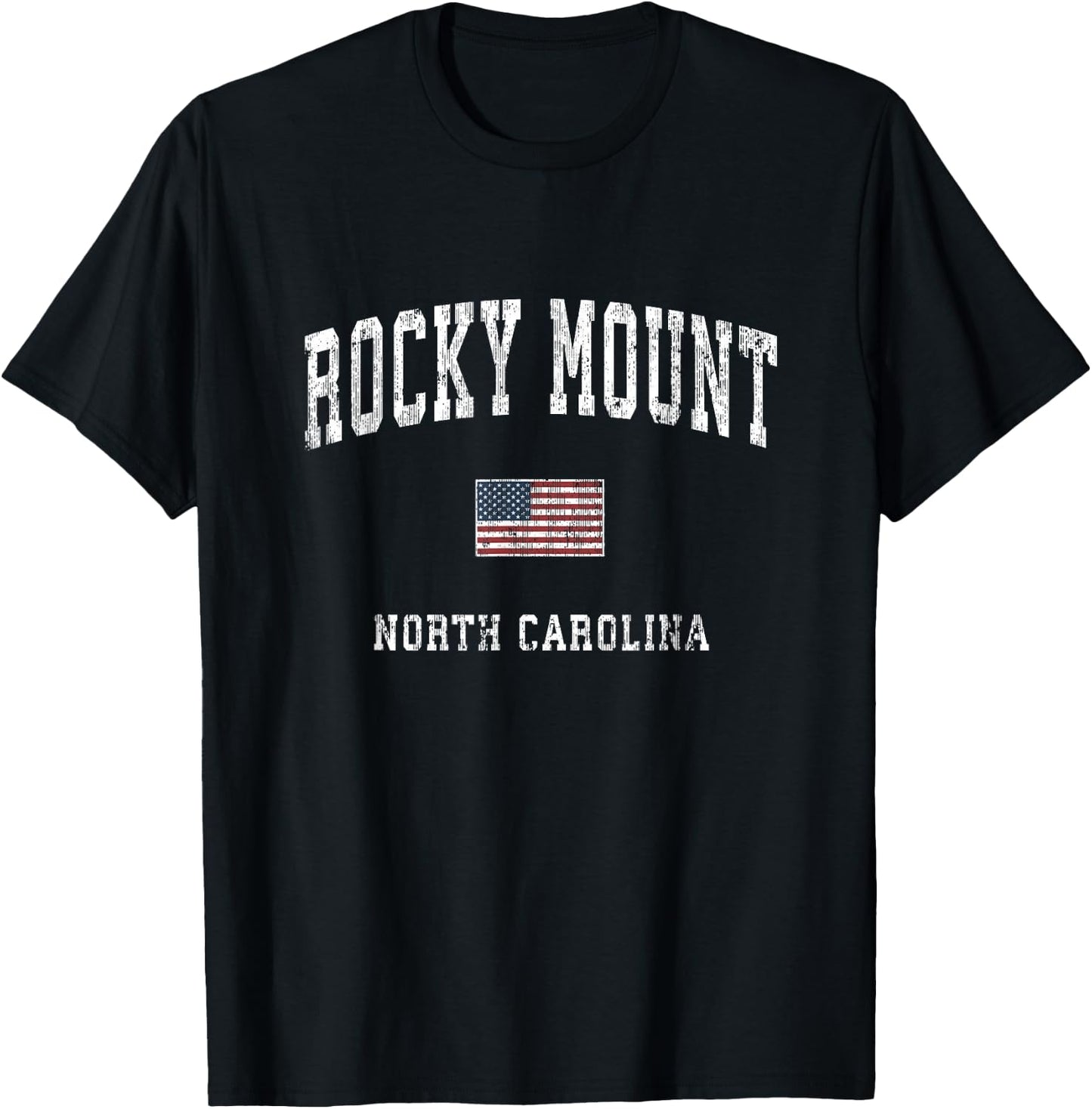 Rocky Mount North Carolina NC Vintage American Flag Sports T-Shirt - T-Shirt | Black