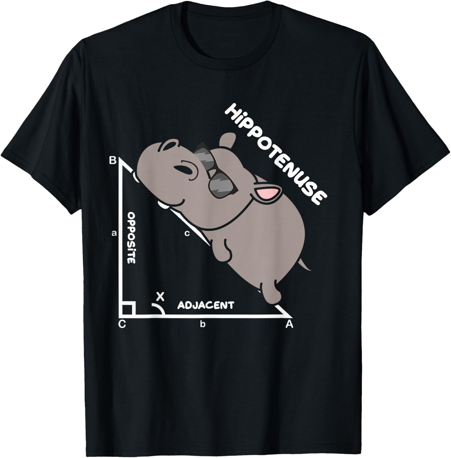 Funny Geometry Hypotenuse Math Mathematics Teacher T-Shirt - T-Shirt | Black