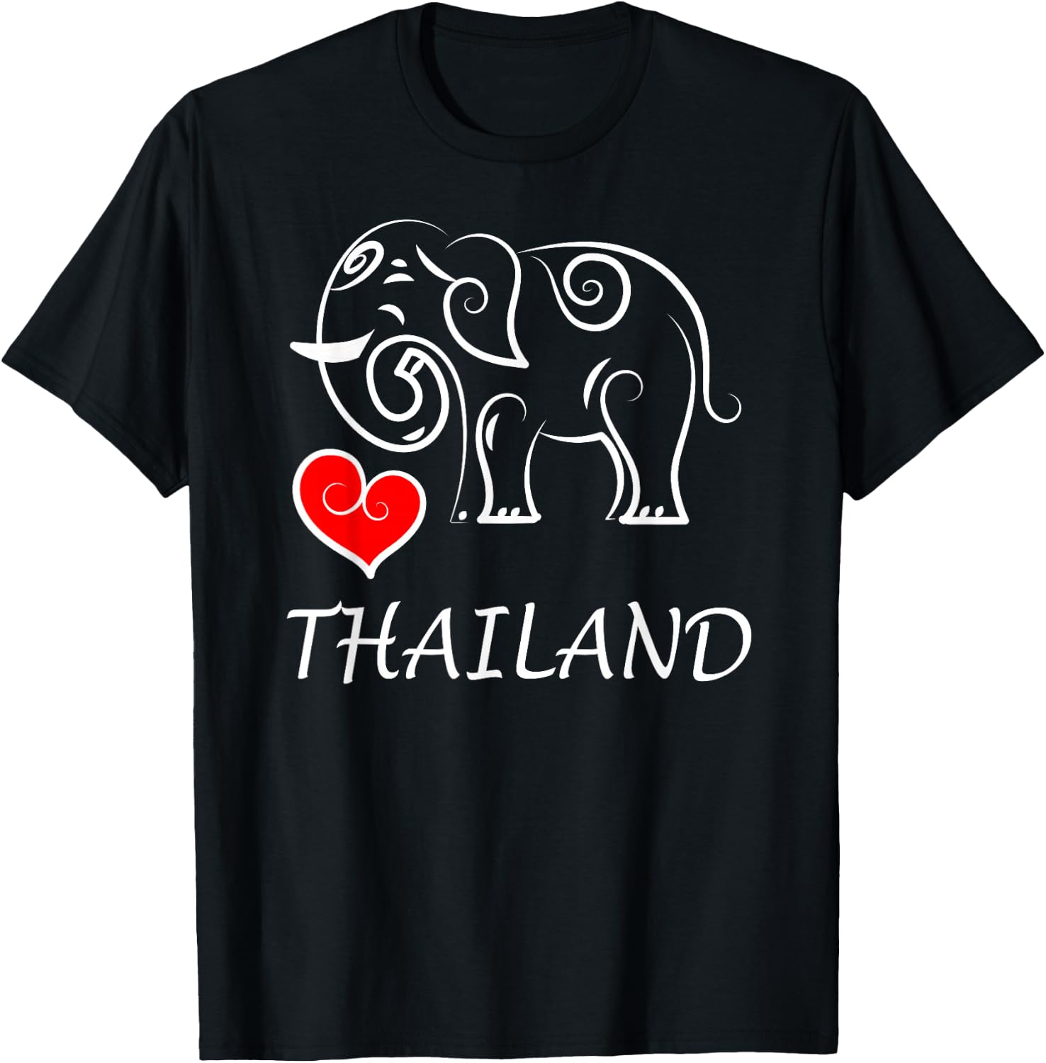 I Love Thailand Elephant Souvenir T-Shirt - T-Shirt | Black