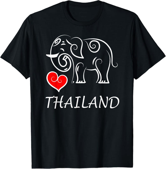 I Love Thailand Elephant Souvenir T-Shirt - T-Shirt | Black