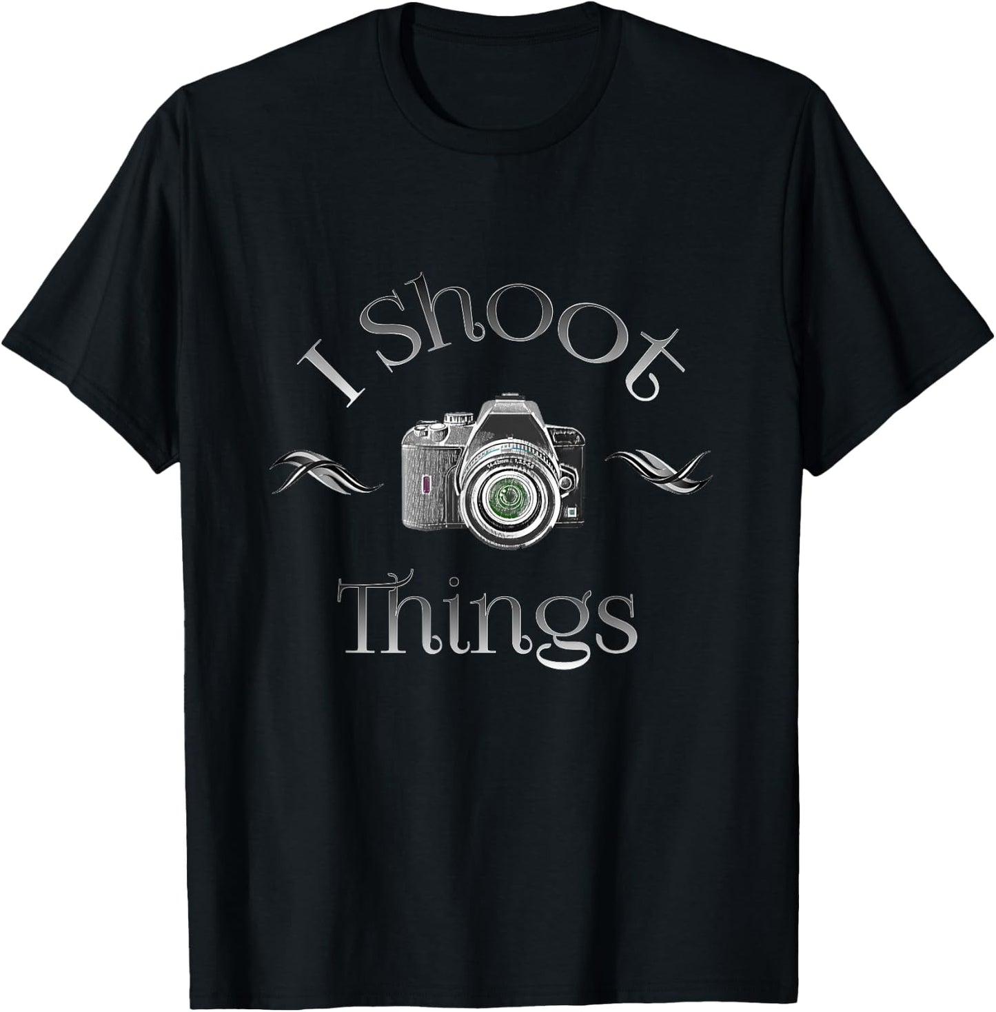 I Shoot Things Photography Vintage Camera Shirt T-Shirt - T-Shirt | Black