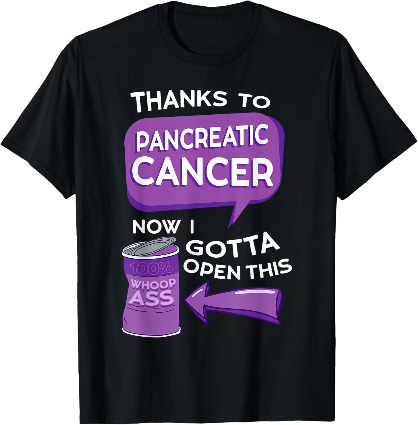 Pancreatic Cancer Awareness Adenocarcinoma Stomach Tumor T-Shirt - T-Shirt | Black