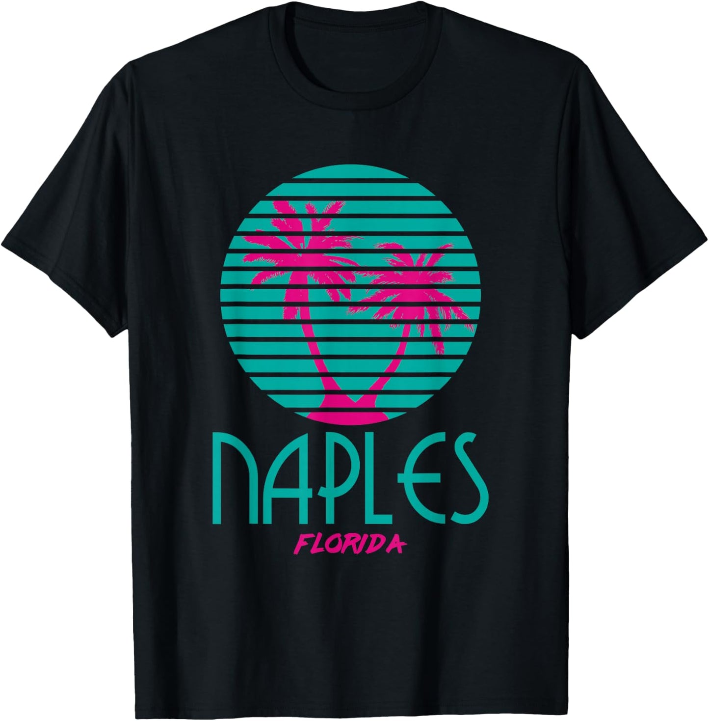 Naples Florida T Shirt Souvenirs 80s FL Palm Trees T-Shirt - T-Shirt | Black