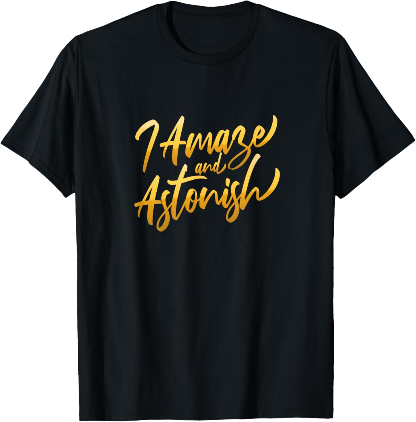 University Varsity-Gold I Amaze & Astonish Varsity Yellow T-Shirt - T-Shirt | Black