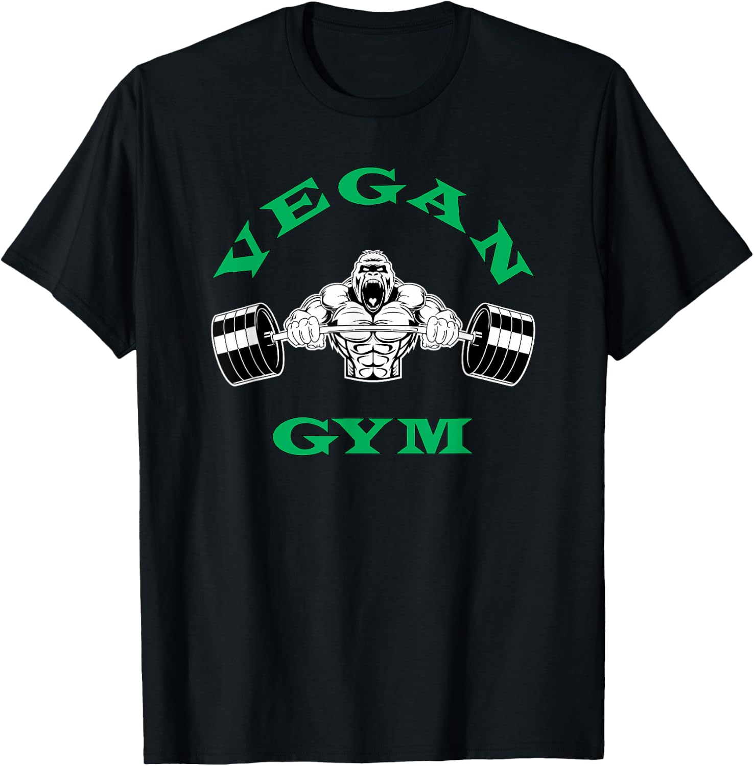 Vegan Shirt - Strong Gorilla Vegetarian Plant Based Gym T-Shirt - T-Shirt | Black