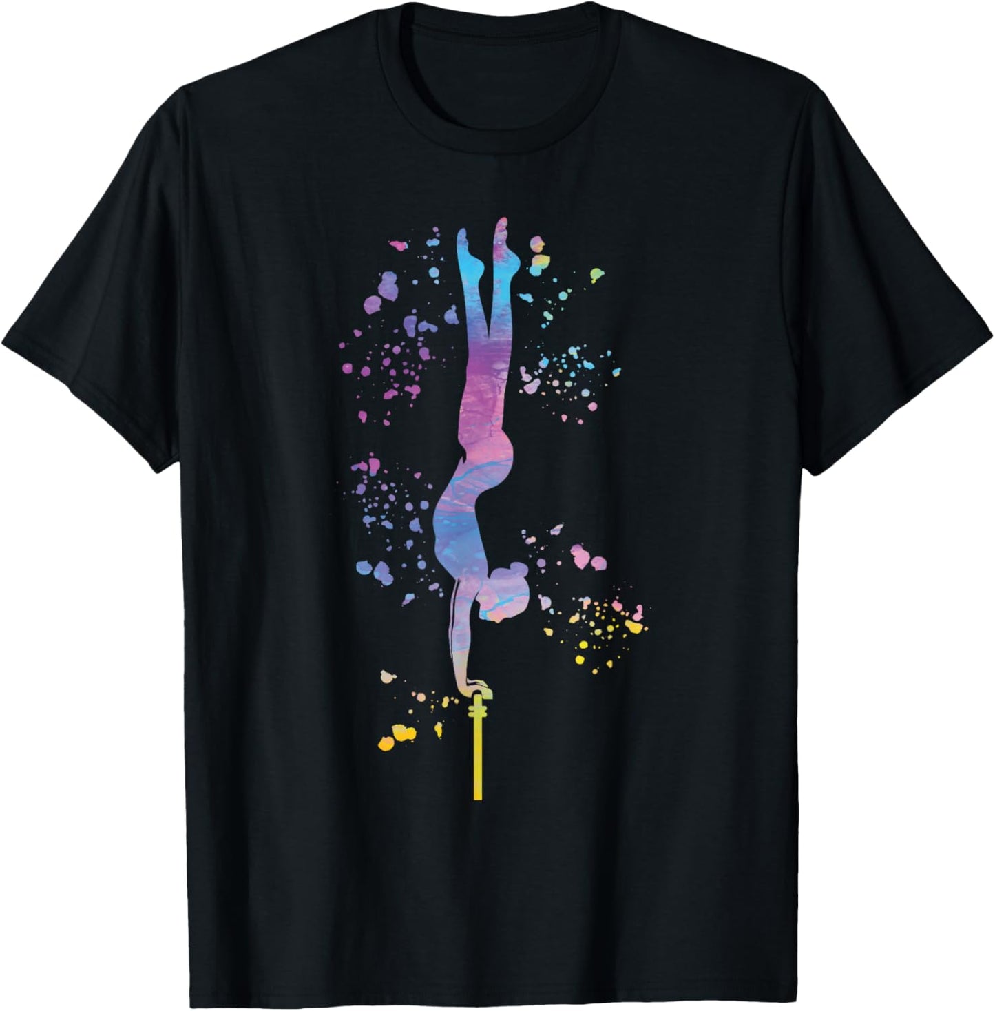 Gymnast on Uneven Bars Girls Kids Artistic Gymnastics T-Shirt - T-Shirt | Black