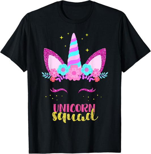 Unicorn Squad, Cute Fantasy Family Matching for Parties T-Shirt - T-Shirt | Black