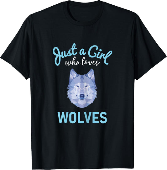 Girls Wolf Gift T-Shirt - T-Shirt | Black