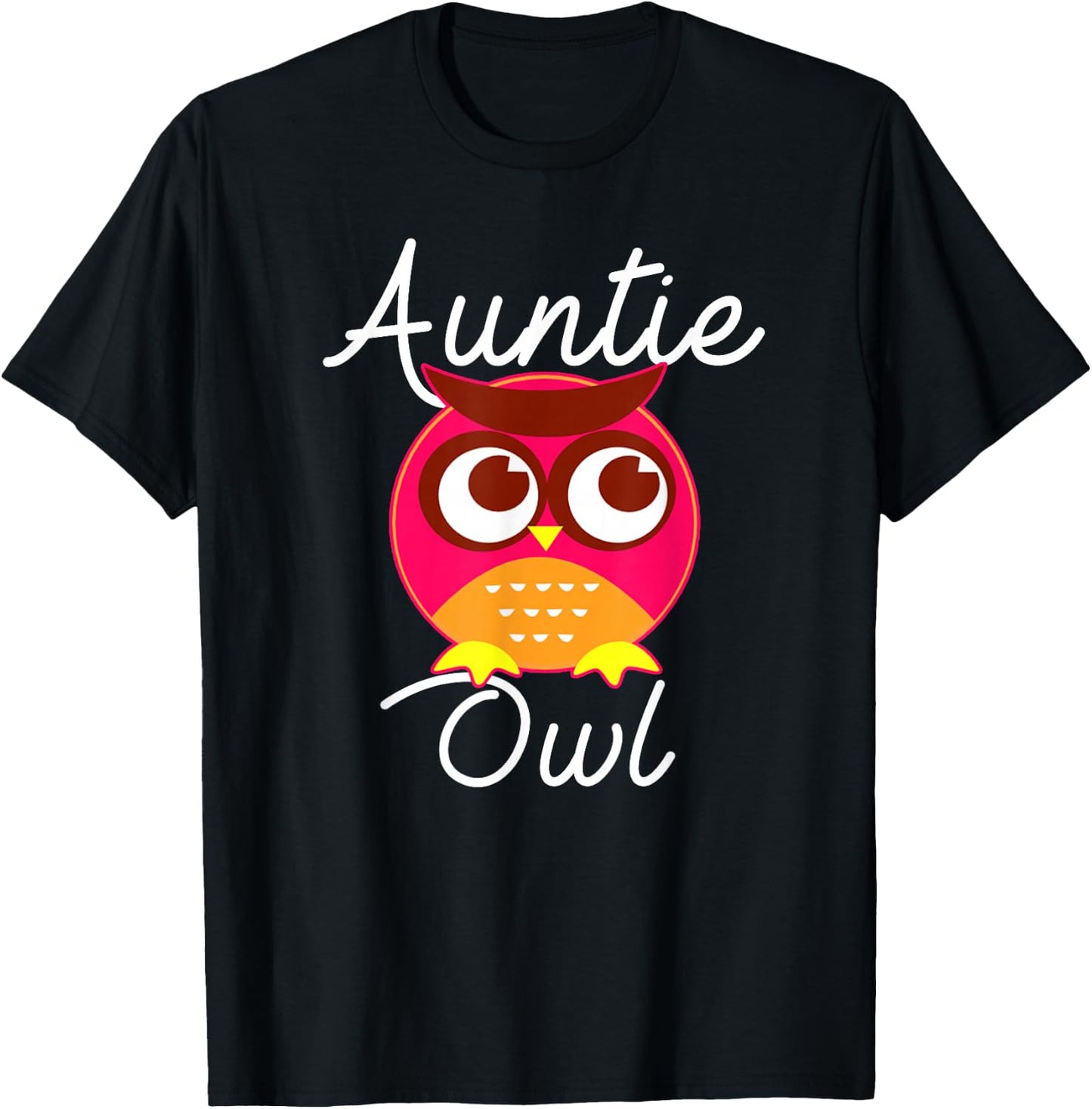 Auntie Owl Cute Owl Lover For Aunt T-Shirt - T-Shirt | Black