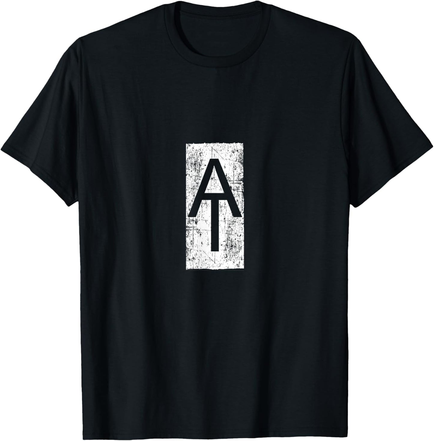 AT Appalachian Trail Logo Symbol White Blaze Marker T-Shirt - T-Shirt | Black