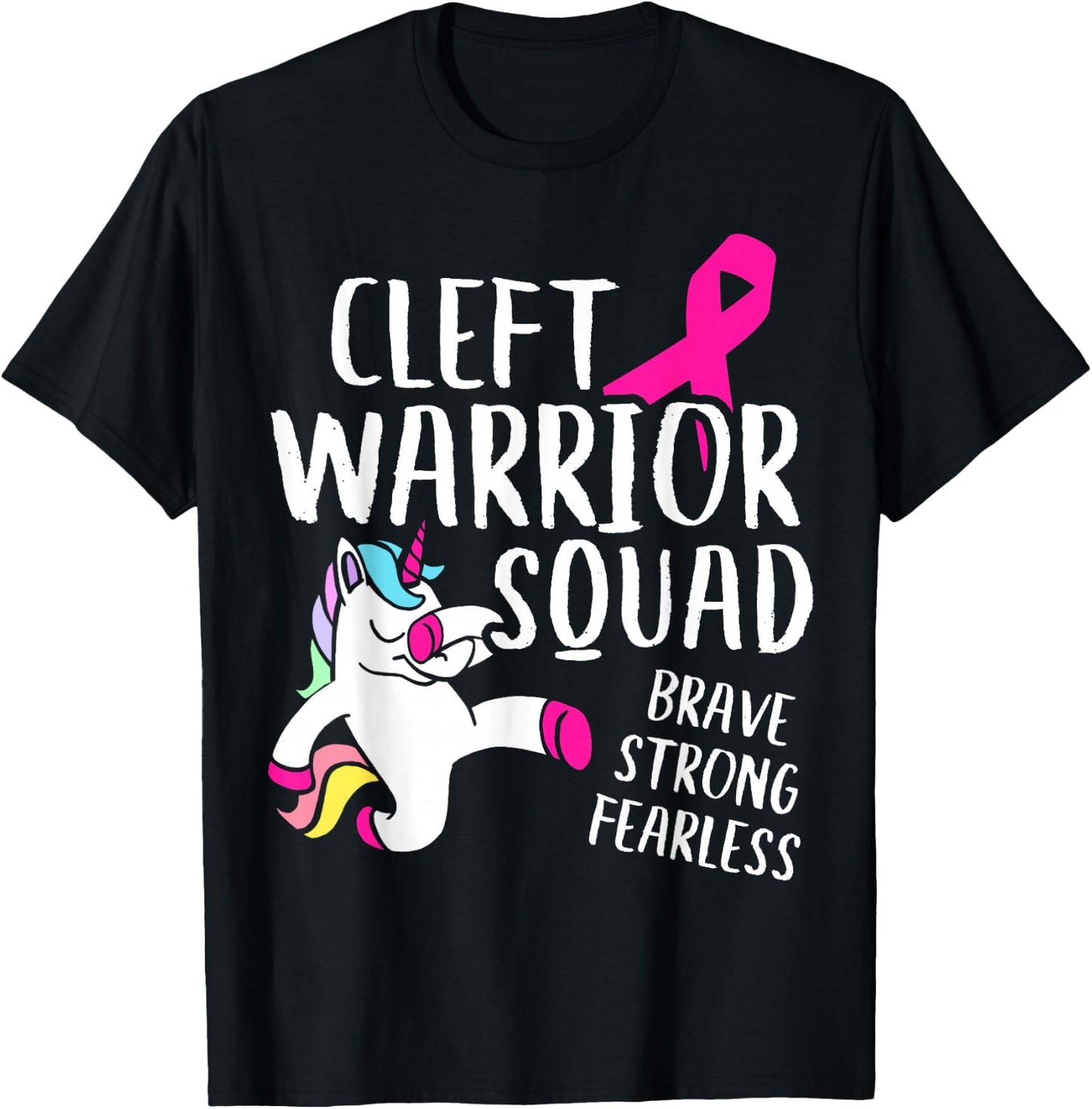 Cleft Palate Lip Warrior Squad Cleft Strong Awareness T-Shirt - T-Shirt | Black