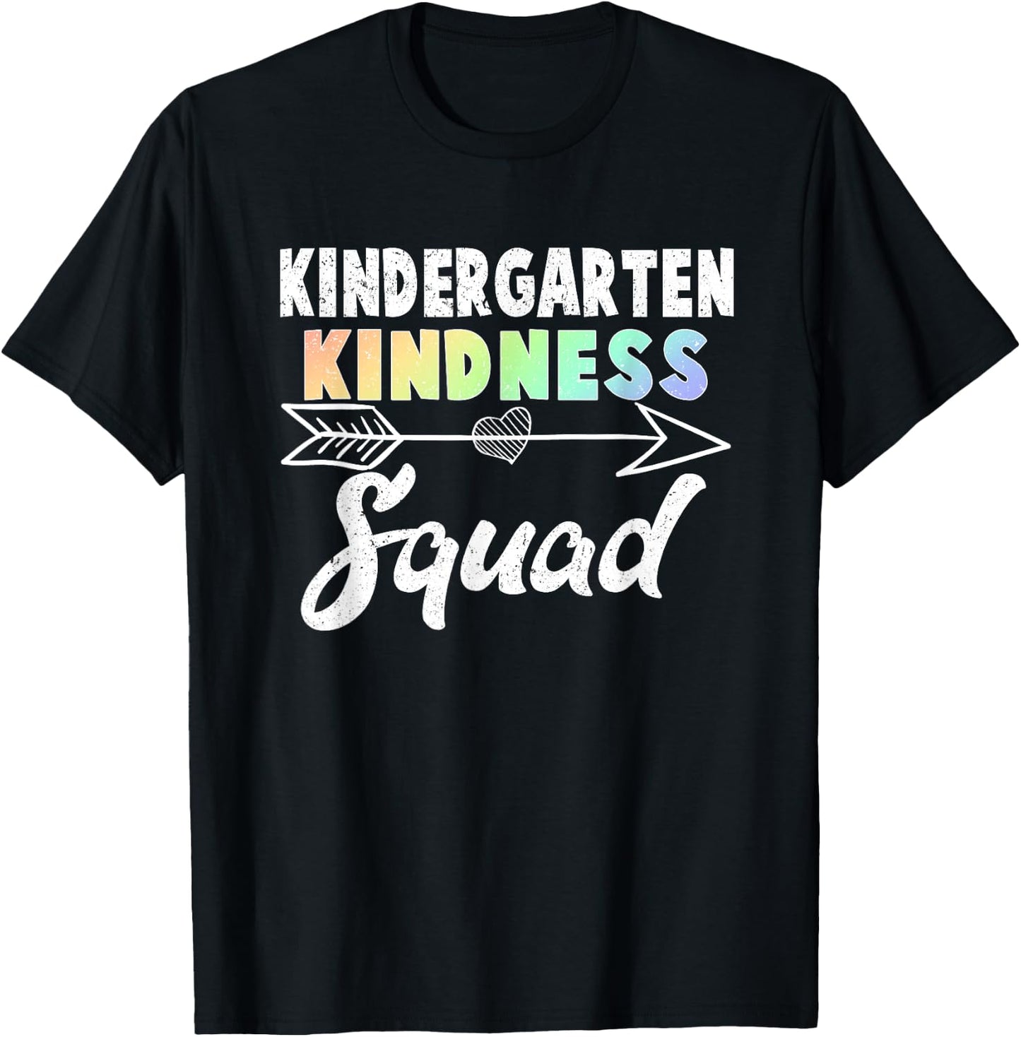Teacher Team Shirt Kindergarten Kindness Squad Rainbow Gift Women Kids T-Shirt - T-Shirt | Black