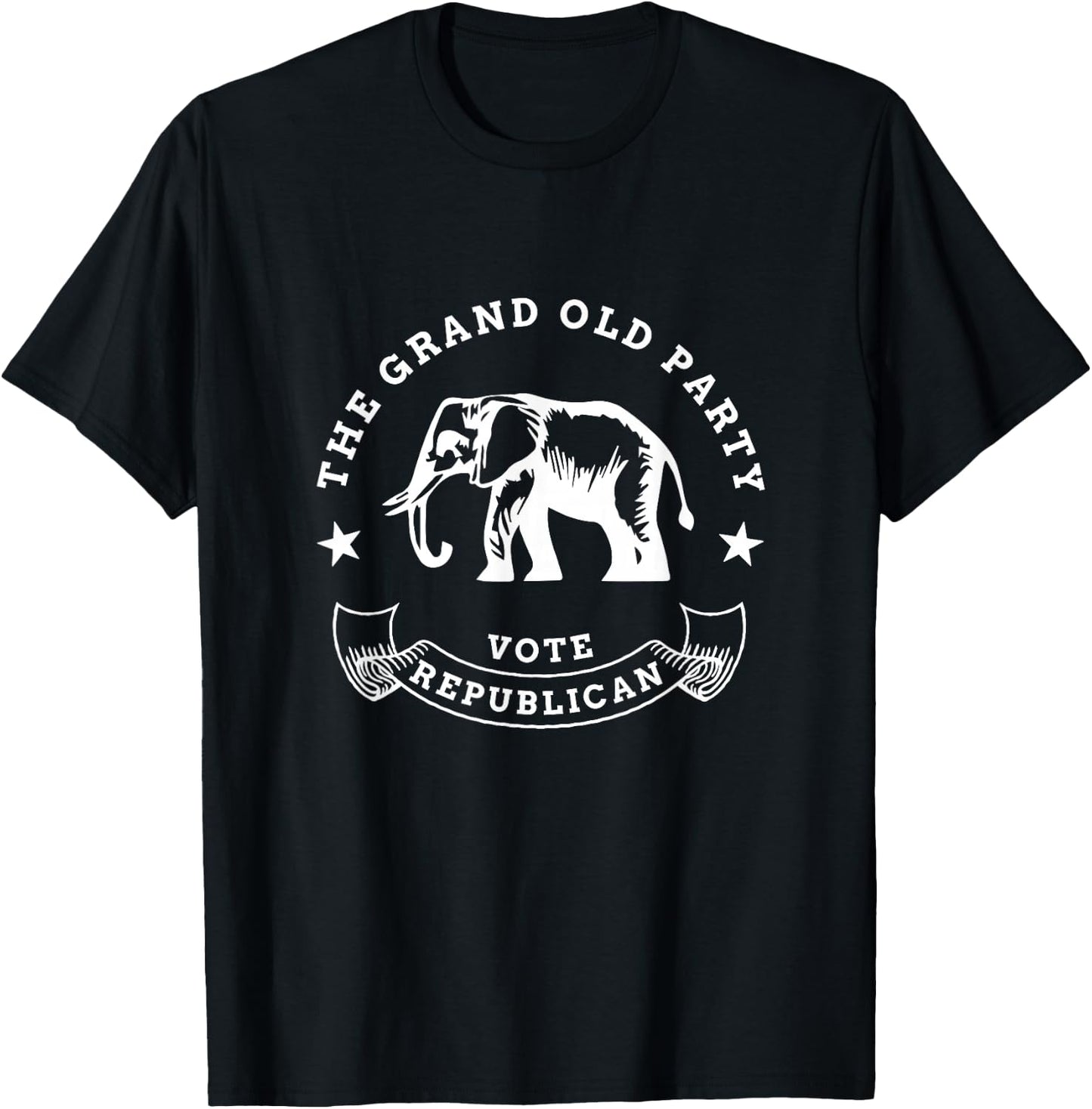 GOP Vote Republican Party Elephant Vintage Political T-Shirt - T-Shirt | Black