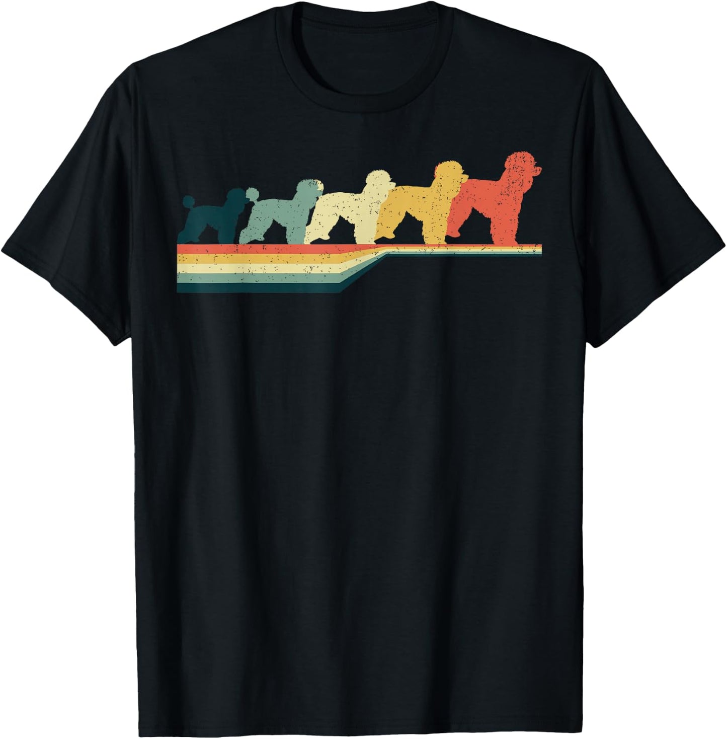 STANDARD POODLE Vintage Retro Style Cute Pet Gifts T-Shirt - T-Shirt | Black