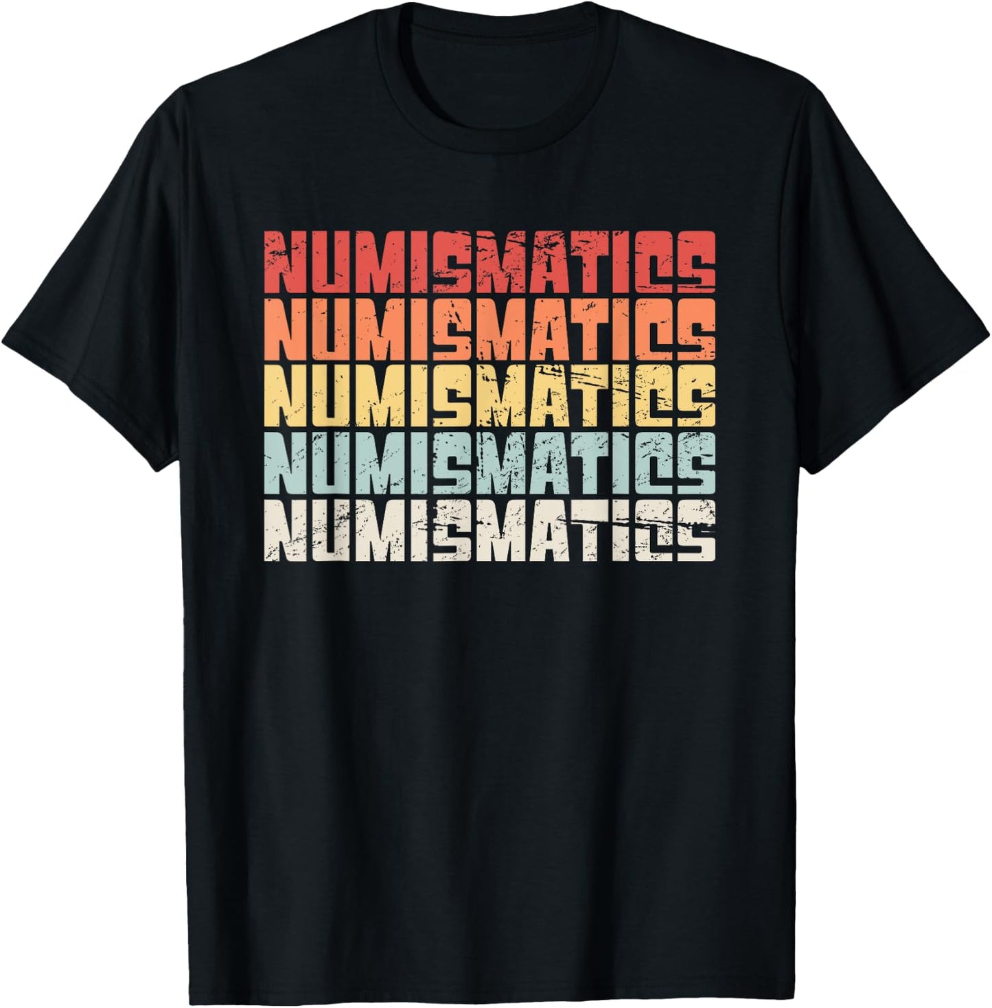 NUMISMATICS | Retro Distressed Coin Collecting T-Shirt - T-Shirt | Black